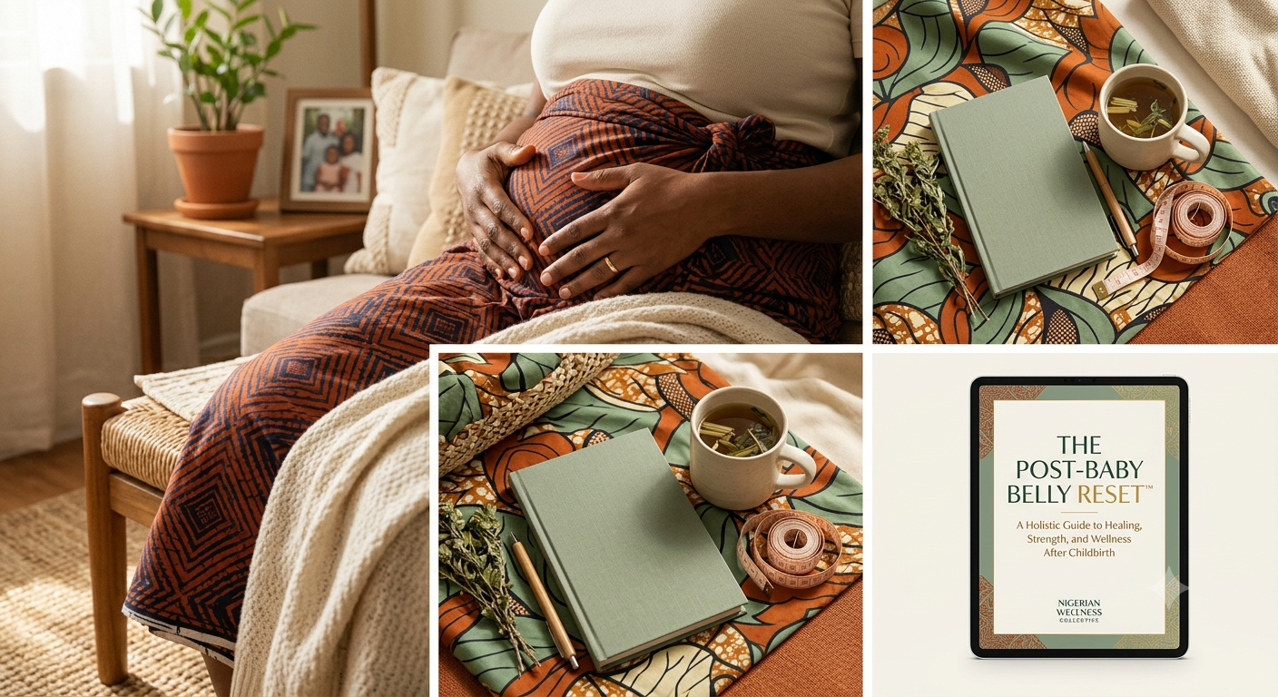 Postpartum belly recovery illustration